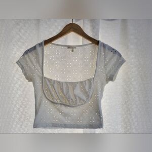 White Eyelet Women's Top